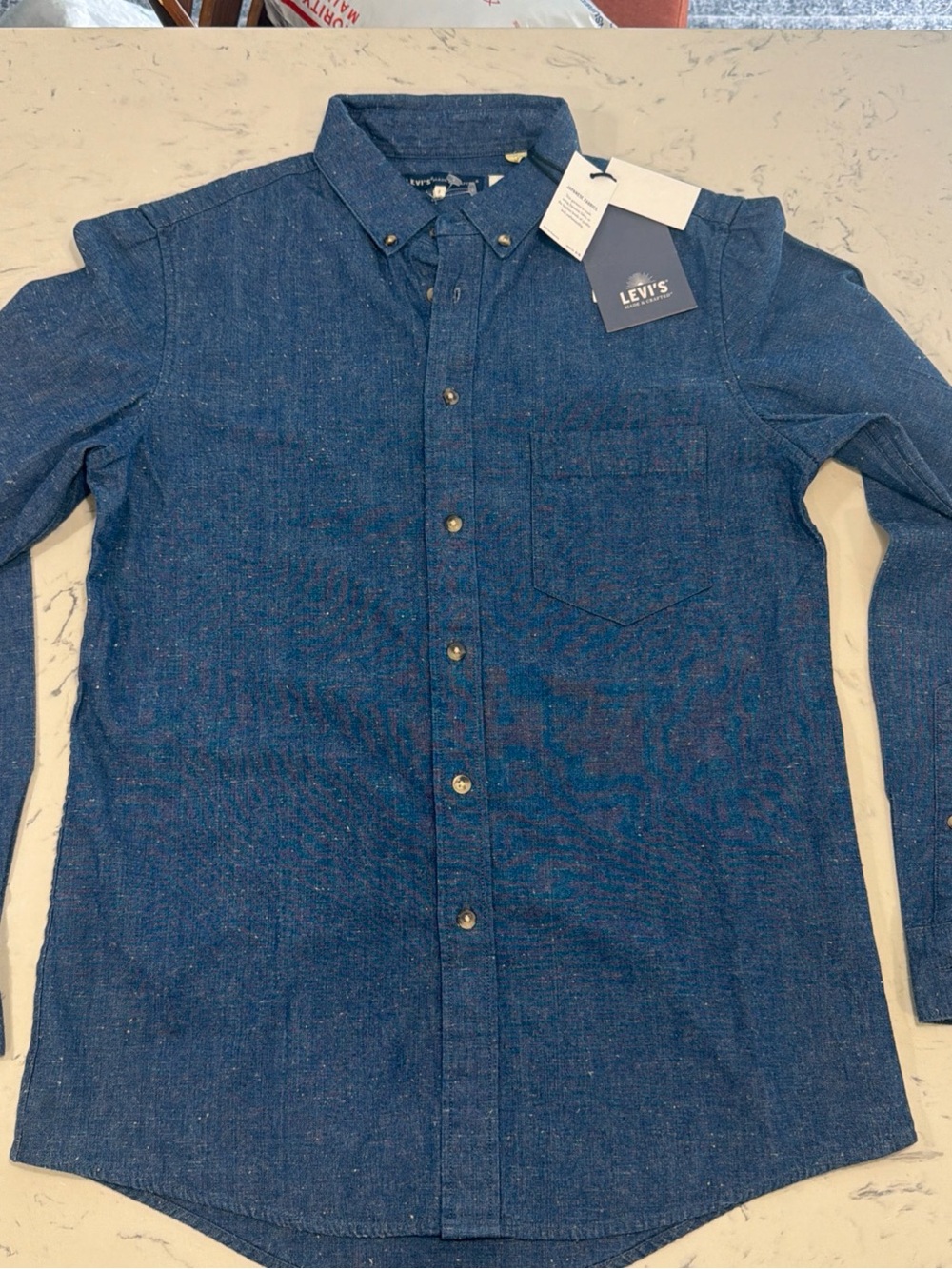 Levi's RARE Galactic Look JAPANESE Button Down Shirt Blue Long Sleeve